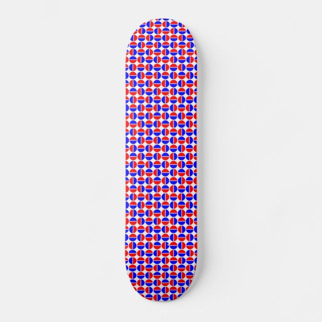 Rotating Circles - Red and Blue Skateboard (Front)