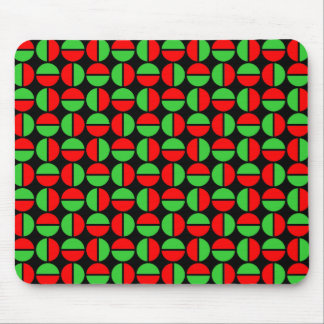 Rotating Circles - Red and Green on Black Mouse Pad