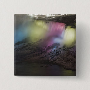 Rotating colored light display on American Falls Pinback Button