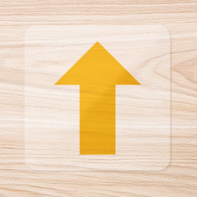 Rotating Direction Indication Yellow Arrow  Square Sticker (Single)