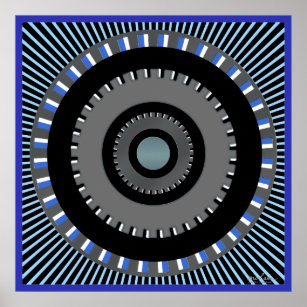 Rotating Gears Optical Illusion Poster