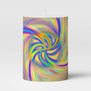 Rotating Rainbow Pillar Candle