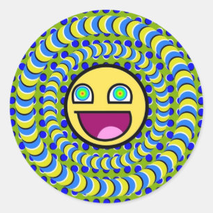 Rotating Rings Optical Illusion Classic Round Sticker