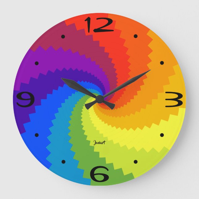 Rotating Spectrum Color Wheel Modern Wall Clock (Front)