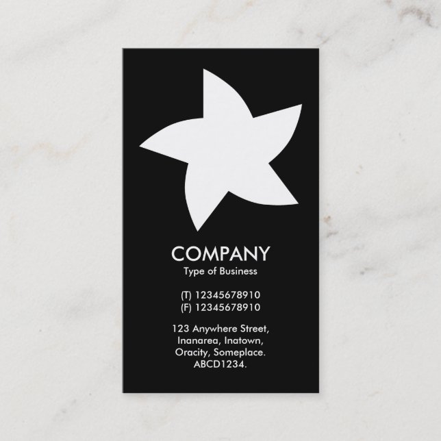 Rotating Star - Black Business Card (Front)