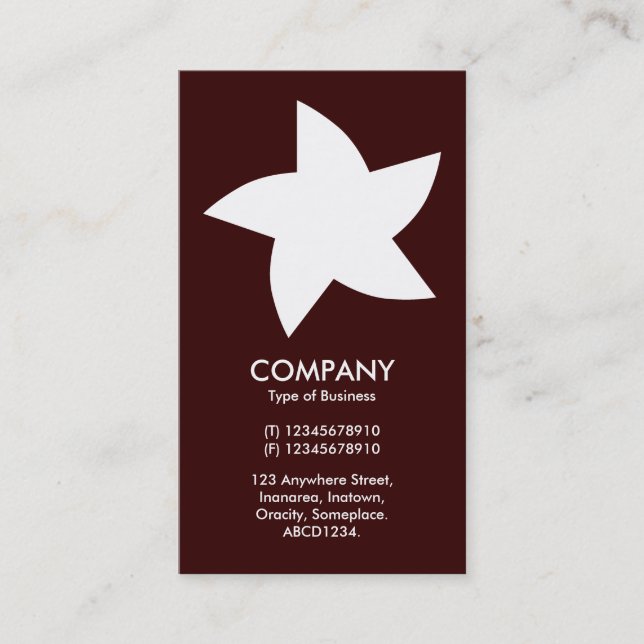 Rotating Star - Dark Brown Business Card (Front)
