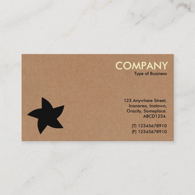 Rotating Star Symbol - Cardboard Business Card (Front)