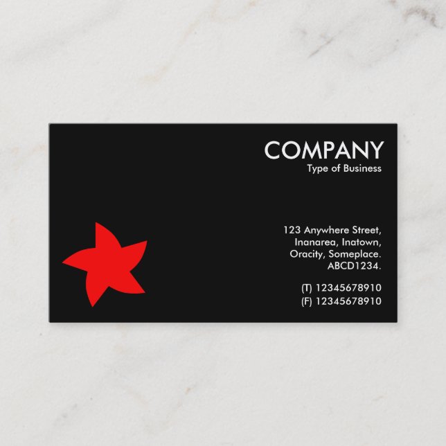Rotating Star Symbol - Red Business Card (Front)