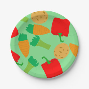 Rotating Vegetables Paper Plate