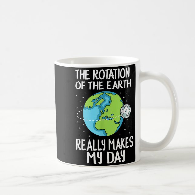Rotation Of The Earth Makes My Day Funny Science  Coffee Mug (Right)