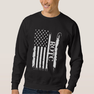 ROTC United States Distressed w US Flag Sweatshirt