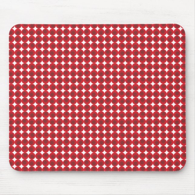 Rote Punkte und Kreise Mouse Pad (Front)