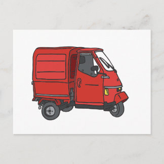 Roter Kleintransporter Postcard