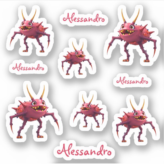 Rotes TickToc Monster - Sticker (Front)