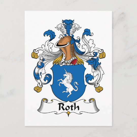 Roth Family Crest Postcard | Zazzle.com