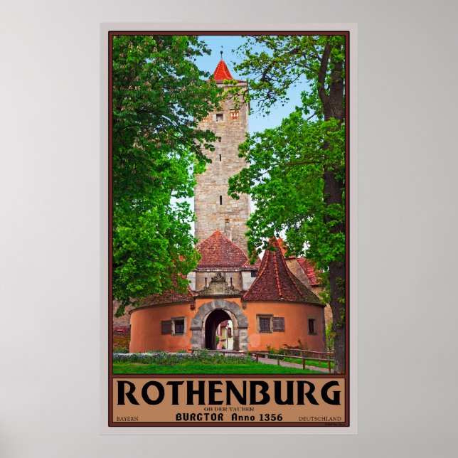 Rothenburg Castle Gate Poster (Front)