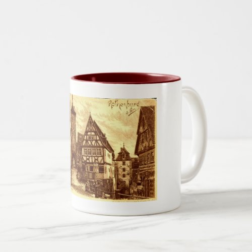 Rothenburg Germany 1907 vintage Two_Tone Coffee Mug