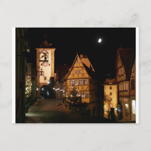 Rothenburg Germany in Moonlight Postcard
