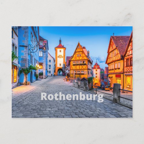 Rothenburg Germany Street City View Postcard