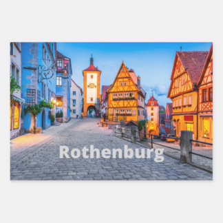 Rothenburg, Germany Street City View Wrapping Paper Sheets