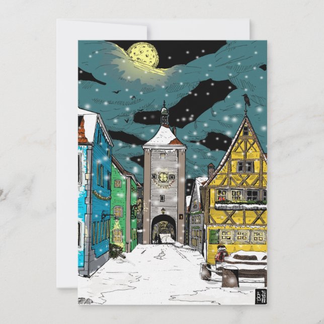 Rothenburg ob der Tauber Germany at Christmas Invitation (Front)