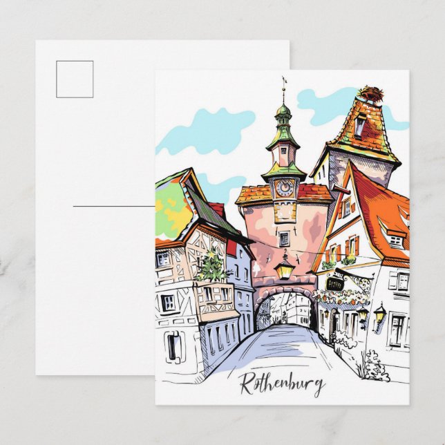Rothenburg ob der tauber Germany Travel Postcard (Front/Back)