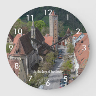 Rothenburg ob der tauber old town from above large clock