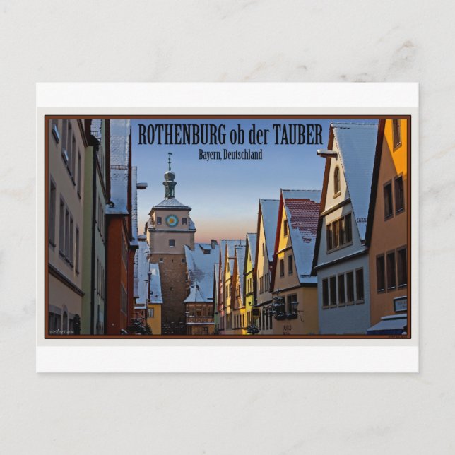 Rothenburg od Tauber - Weisserturm Winter Postcard (Front)