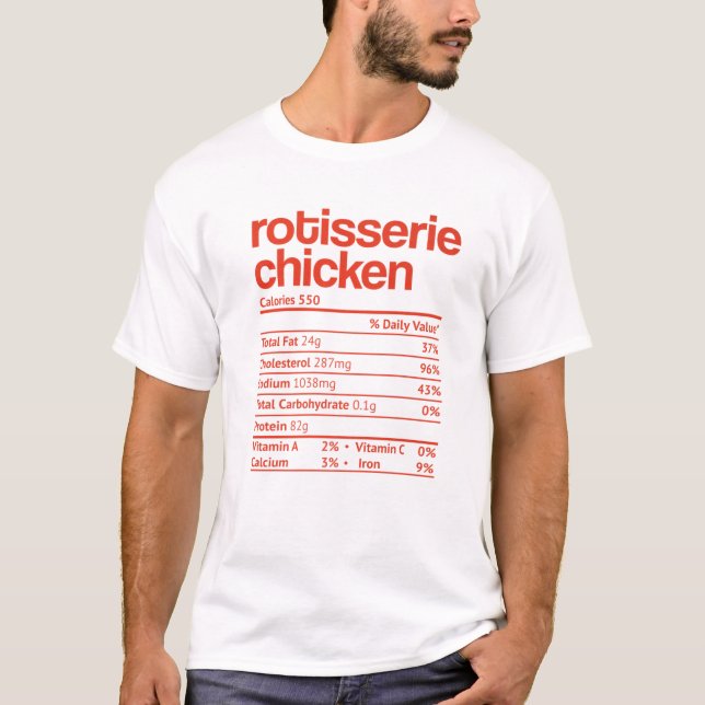 Rotisserie Chicken Nutrition Fact Thanksgiving Chr T-Shirt (Front)