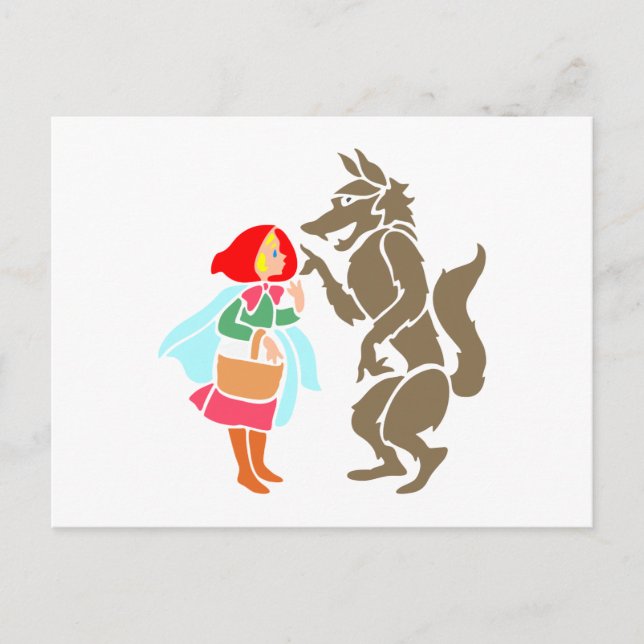 Rotkäppchen Wolf little red riding hood Postcard (Front)