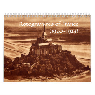 Rotogravures France Sepia Paris 1920s Historical Calendar