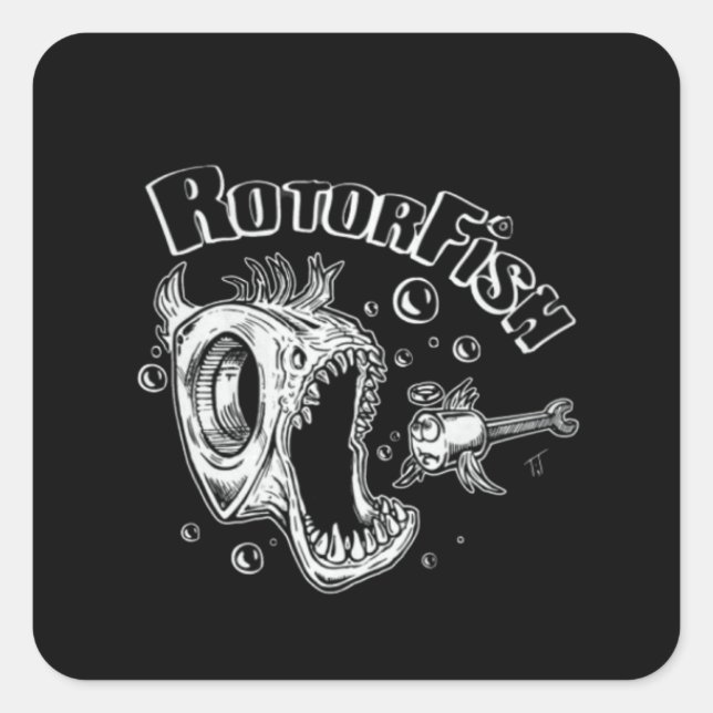 Rotorfish Rotary Square Sticker (Front)