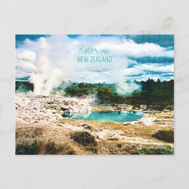 Rotorua hot springs New Zealand  travel Postcard (Front)