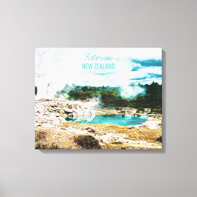 Rotorua hot springs New Zealand travel print (Front)