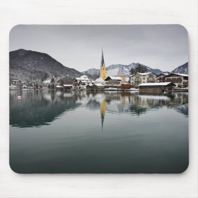 Rottach-Egern at the Tegernsee, Bavaria in winter Mouse Pad (Front)