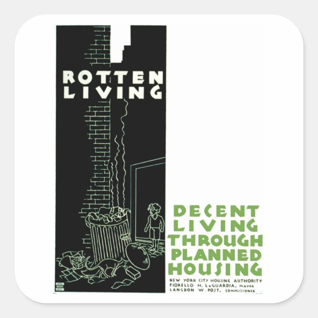 Rotten Living Square Sticker (Front)