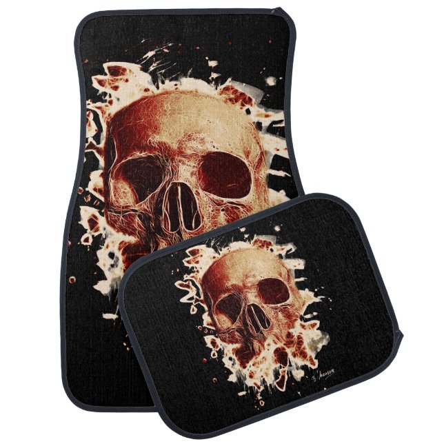 Rotten Skull - reddish Car Floor Mat (Set)