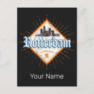 Rotterdam City Netherlands Skyline Dutch Vintage Holiday Postcard