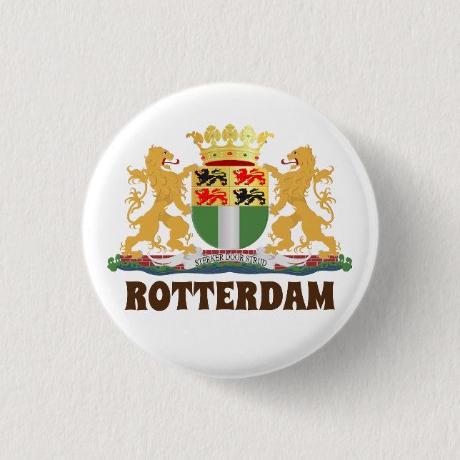 Rotterdam coat of arms, Netherlands Button (Front)