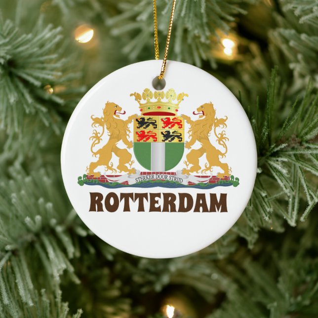 Rotterdam coat of arms, Netherlands Ceramic Ornament (Tree)