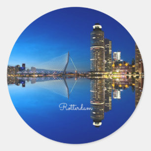 Rotterdam, Landscape Photograph Classic Round Sticker
