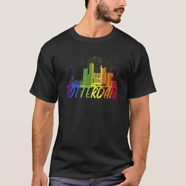 Rotterdam Pride Skyline  Pride Parade Rotterdam T-Shirt (Front)