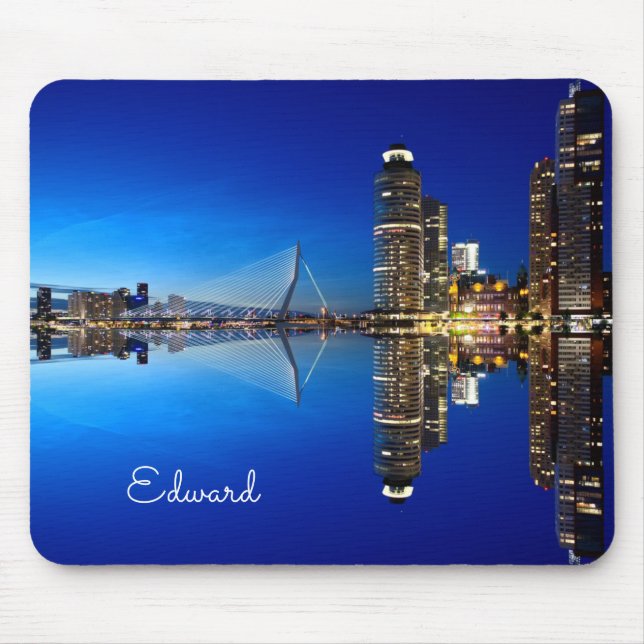Rotterdam Skyline Cityscape Mouse Pad (Front)
