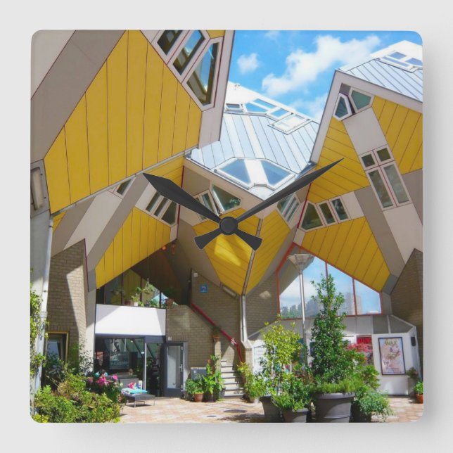 Rotterdam, the Cube Square Wall Clock (Front)