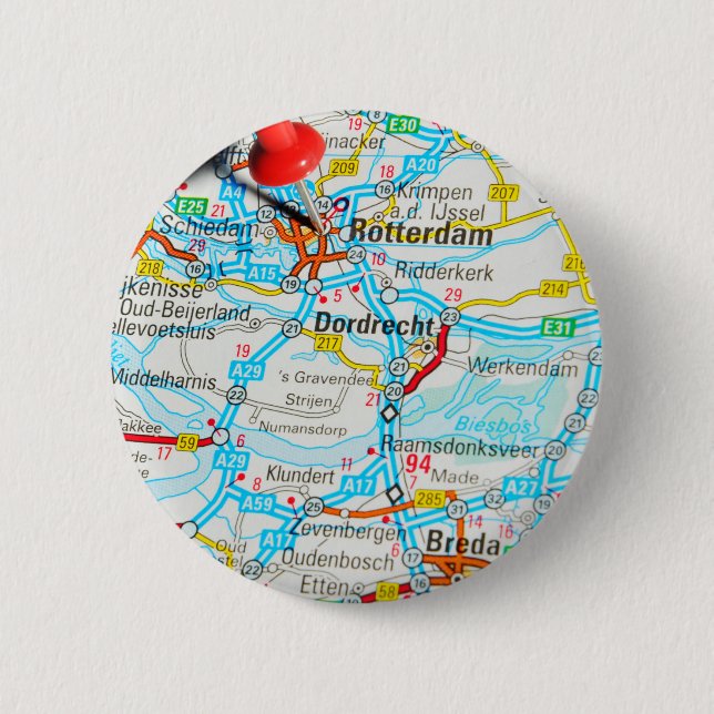 Rotterdam, The Netherlands Button (Front)