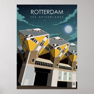 Rotterdam Vintage Minimal Dutch Travel Poster