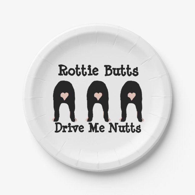 Rottie Butts   Paper Plates (Front)