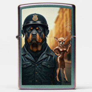 Rottie Cop and Sassy Zippo Lighter