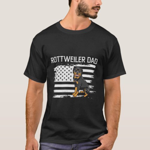 Rottie Dad Rottweiler FatherS Day Usa American Fl T_Shirt