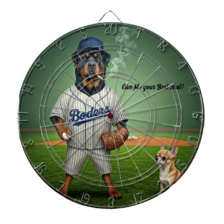 Rottie Maximus Baseball Player with fan Dart Board
